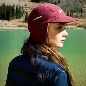MadHappy Columbia Bogaboo Interchangeable Hat Burgundy New With Tags  Fleece Columbia Trapper Hat Faux Fur Fleece Lined Plaid Red Black S  main image 3